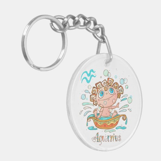 Cute Aquarius Kinder belletjes Sleutelhanger (Voorkant Links)