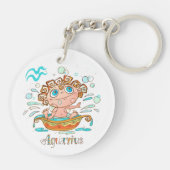 Cute Aquarius Kinder belletjes Sleutelhanger (Achterkant)
