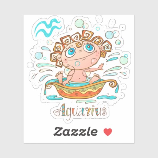 Cute Aquarius Kinder belletjes Sticker (Vel)