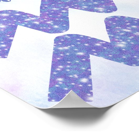 Cute Aquarius Personalized Paars Birthday Party Poster (Hoek)