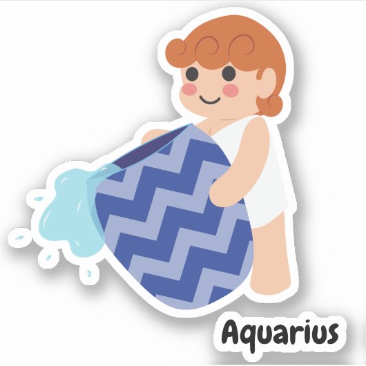 Cute Aquarius Sticker (Voorkant)