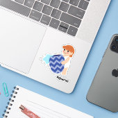 Cute Aquarius Sticker (Laptop met iPhone)