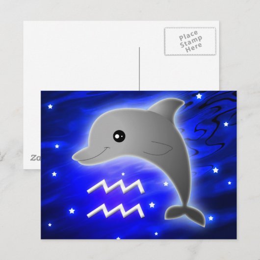 Cute Aquarius Zodiac Briefkaart (Voorkant / Achterkant)
