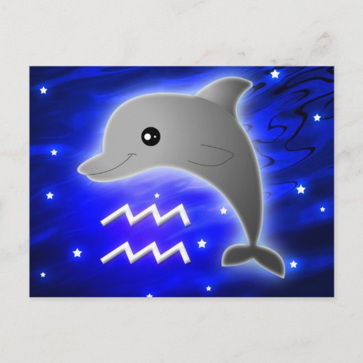 Cute Aquarius Zodiac Briefkaart (Voorkant)