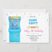 Cute arcade party Invitation Kaart (Voorkant)