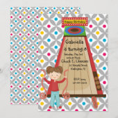 Cute Arcade Skee Ball Girls Birthday Uitnodiging (Voorkant / Achterkant)