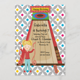 Cute Arcade Skee Ball Girls Birthday Uitnodiging