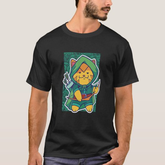 Cute Archer Cat - Knight Archery Medieval Renaissa T-shirt (Voorkant)