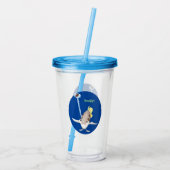 Cute Archerfish cartoon illustration Acryl Drinkbeker (Achterkant)
