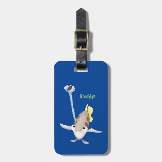 Cute Archerfish cartoon illustration Bagagelabel (Voorkant verticaal)