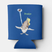 Cute Archerfish cartoon illustration Blikjeskoeler (Achterkant)