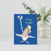Cute Archerfish cartoon illustration Briefkaart (Staand voorkant)