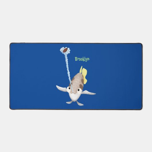Cute Archerfish cartoon illustration Bureaumat (Voorkant)