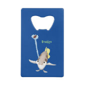 Cute Archerfish cartoon illustration Creditkaart Flessenopener (Achterkant)