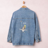 Cute Archerfish cartoon illustration Denim Jacket (Hangar)