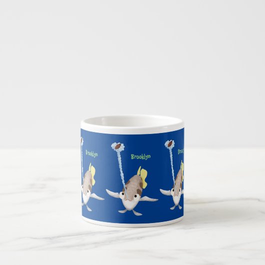Cute Archerfish cartoon illustration Espresso Kop (Voorkant)