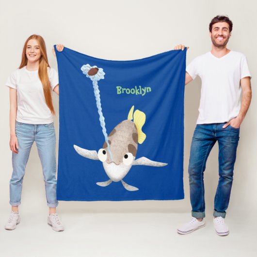 Cute Archerfish cartoon illustration Fleece Deken (In situ)