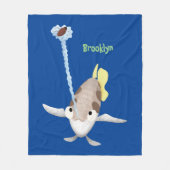 Cute Archerfish cartoon illustration Fleece Deken (Voorkant)