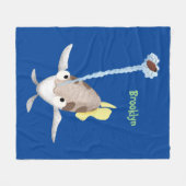 Cute Archerfish cartoon illustration Fleece Deken (Voorkant (Horizontaal))