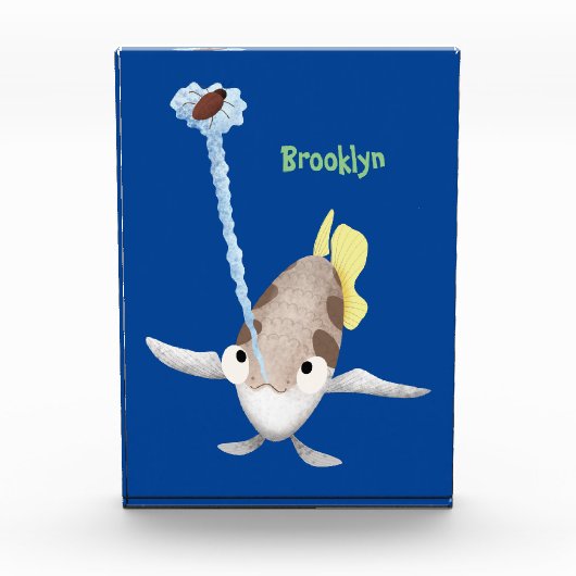 Cute Archerfish cartoon illustration Fotoblokken (Voorkant)
