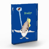 Cute Archerfish cartoon illustration Fotoblokken (Links)