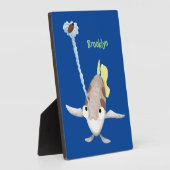 Cute Archerfish cartoon illustration Fotoplaat (Zijkant)