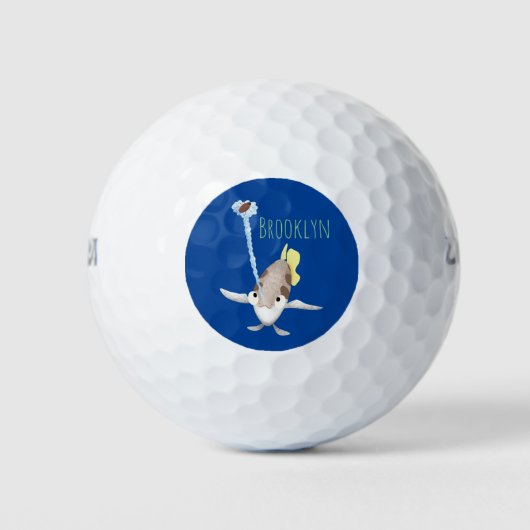 Cute Archerfish cartoon illustration Golfballen (Voorkant)