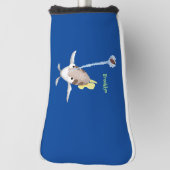 Cute Archerfish cartoon illustration Golfheadcover (Draai 90)