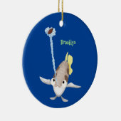 Cute Archerfish cartoon illustration Keramisch Ornament (Rechts)