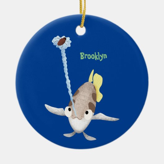 Cute Archerfish cartoon illustration Keramisch Ornament (Voorkant)