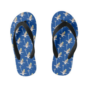 Cute Archerfish cartoon illustration Kinder Teenslippers