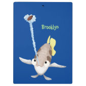 Cute Archerfish cartoon illustration Klembord (Achterkant)