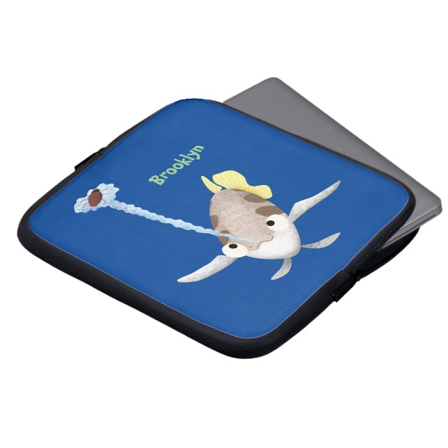 Cute Archerfish cartoon illustration Laptop Sleeve (Voorkant top)