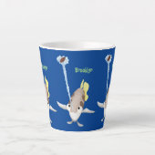 Cute Archerfish cartoon illustration Latte Mok (Voorkant)