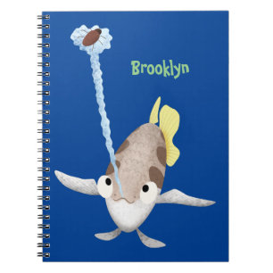 Cute Archerfish cartoon illustration Notitieboek