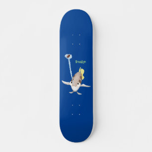 Cute Archerfish cartoon illustration Persoonlijk Skateboard