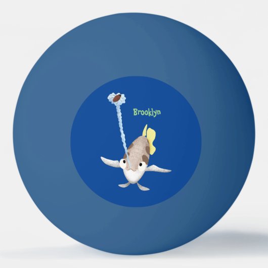 Cute Archerfish cartoon illustration Pingpongbal (Voorkant)