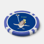 Cute Archerfish cartoon illustration Poker Chips (Enkel)