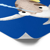 Cute Archerfish cartoon illustration Poster (Hoek)