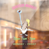 Cute Archerfish cartoon illustration Raamsticker (Vel 2)