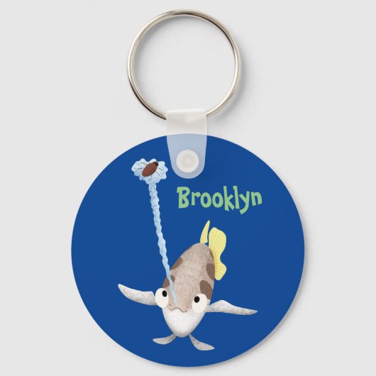 Cute Archerfish cartoon illustration Sleutelhanger (Voorkant)