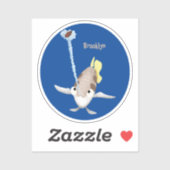 Cute Archerfish cartoon illustration Sticker (Vel)