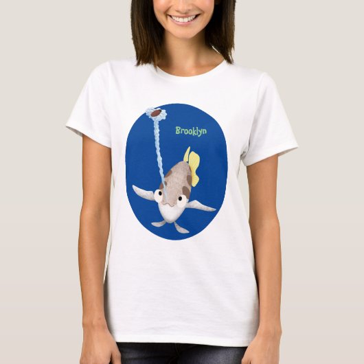 Cute Archerfish cartoon illustration T-shirt (Voorkant)