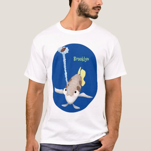 Cute Archerfish cartoon illustration T-shirt (Voorkant)