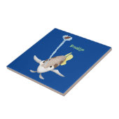 Cute Archerfish cartoon illustration Tegeltje (Zijkant)