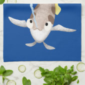 Cute Archerfish cartoon illustration Theedoek (Gevouwen)