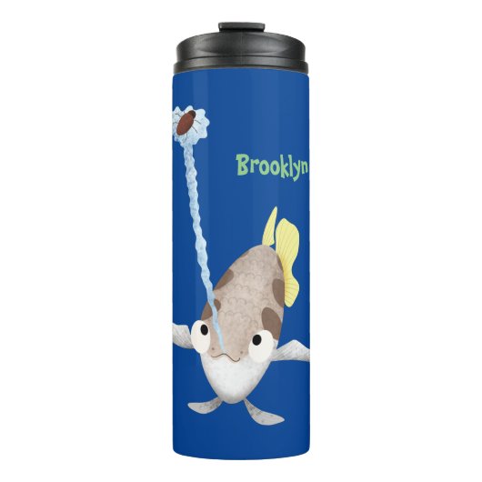 Cute Archerfish cartoon illustration Thermosbeker (Voorkant)