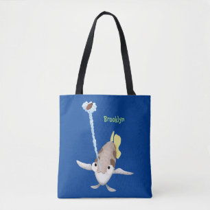 Cute Archerfish cartoon illustration Tote Bag