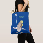 Cute Archerfish cartoon illustration Tote Bag (Dichtbij)