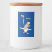 Cute Archerfish cartoon illustration Voedselcontainer Etiket (Voorkant)